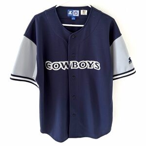 Vintage Starter Dallas Cowboys Troy Aikman Baseball Style Jersey, Size: Large